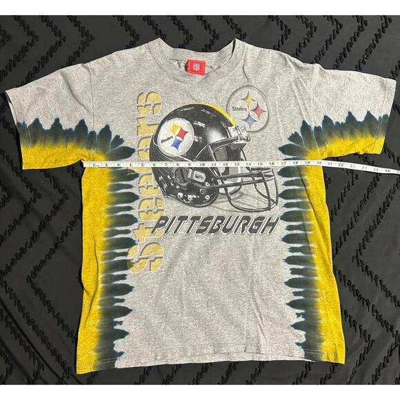 Vintage NFL Pittsburgh Steelers Retro Y2K Black / Yellow Tie-Dye T-shirt Medium - Picture 6 of 9